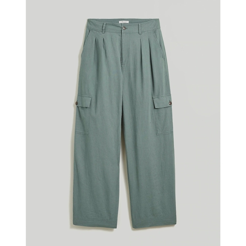 Madewell Wide Leg Cargo Pants in Linen Blend